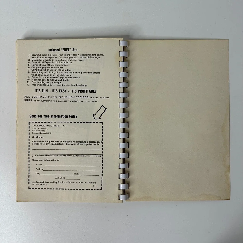 First Christian Church Cookbook Chattanooga Tennessee 1978 Vintage Recipes